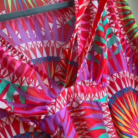 Mara Hoffman Beach Party Kaftan Swim Cover Maxi Dress Sheer Flowy - Picture 7 of 11